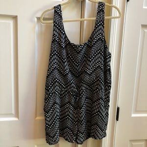 Aqua Black and White Romper